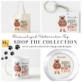 犬最高の母は常に水の色のパグあなたの名前を追加 コーヒーマグカップ