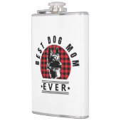 犬最高の母は常に羊飼い犬バッファローチェック フラスク (左)