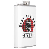 犬最高の母は常に羊飼い犬バッファローチェック フラスク (右)