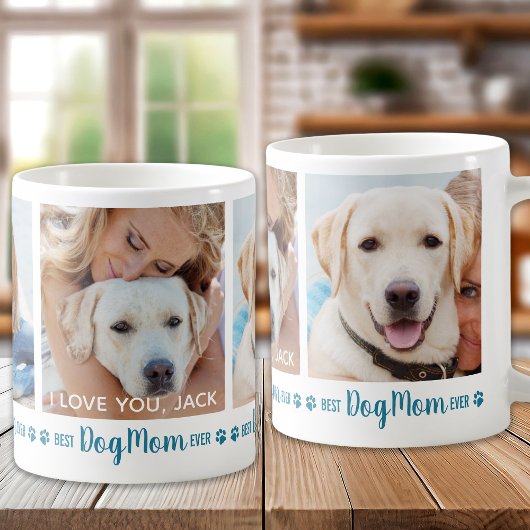犬最高の母エバーおもしろいティール（緑がかった色）3 Photo コーヒーマグカップ