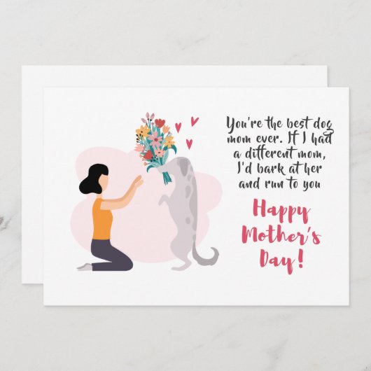 犬最高の母ハッピー母の日の花 シーズンカード (正面/裏面)