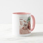 犬最高の母ハートタトゥー写真と文字 マグカップ (正面右)