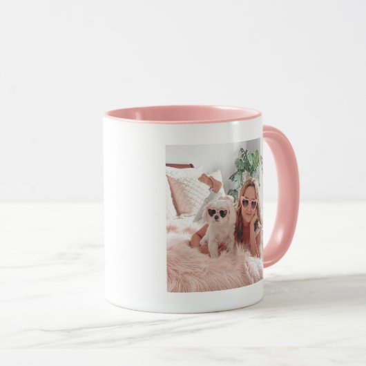 犬最高の母ハートタトゥー写真と文字 マグカップ (正面右)