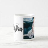 犬最高の母フォトブラック文字 コーヒーマグカップ (中央)