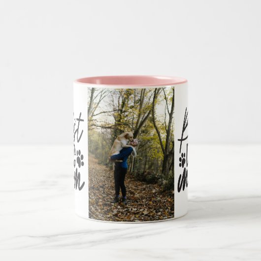 犬最高の母犬パーソナライズされた写真 ツートーンマグカップ (中央)