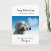 犬最高の母赤いパーソナライズされたバラ母の日 シーズンカード (正面)