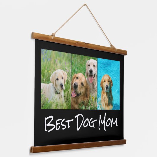 犬最高の母3写真コラージュ 吊り下げ型タペストリー (傾斜あり)