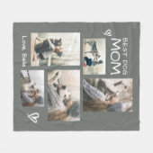 犬最高の母5写真コラージコージー フリースブランケット (正面(横))