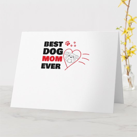 犬最高の母 カード (黄色い花)