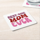 犬最高の母 スクエアペーパーコースター (アングル)