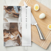 犬最高の母:犬パーソナライズされた写真母の日 キッチンタオル (四つ折り)