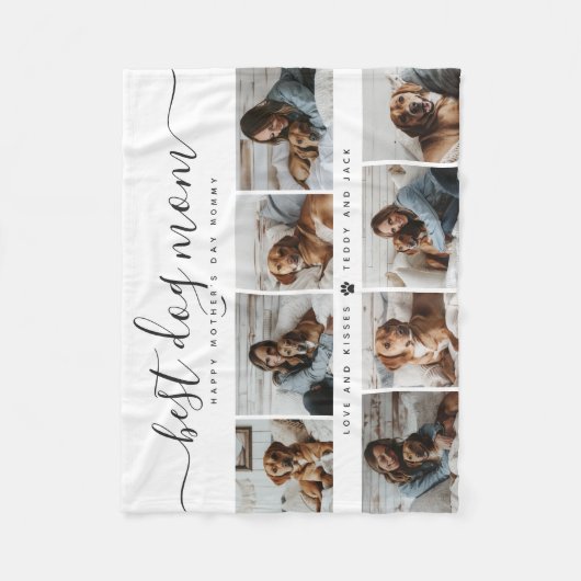 犬最高の母：犬パーソナライズされた写真母の日 フリースブランケット (正面)