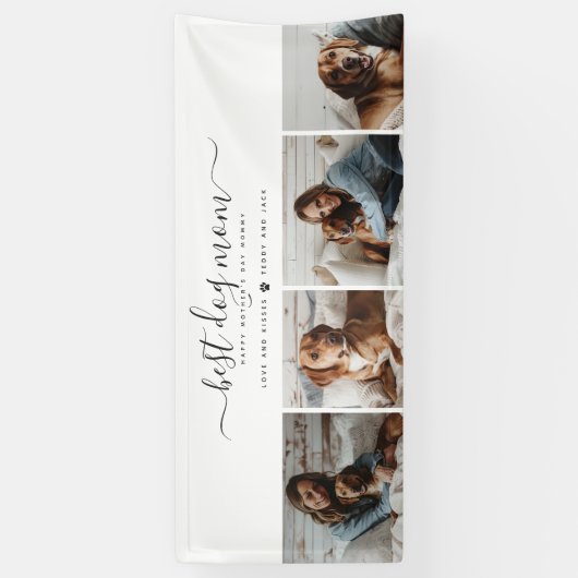 犬最高の母：犬パーソナライズされた写真母の日 横断幕 (縦)