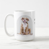 犬最高の母Ever 2写真アーチ&名前文字15 oz コーヒーマグカップ (左)