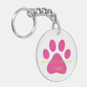犬最高の母EVER PET NAME Pink Pet Pawおもしろい キーホルダー (正面左)