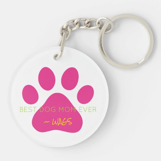 犬最高の母EVER PET NAME Pink Pet Pawおもしろい キーホルダー (裏面)