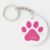 犬最高の母EVER PET NAME Pink Pet Pawおもしろい キーホルダー (正面)