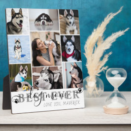 犬最高の母Ever Script 9 Photo Collage Paw Print フォトプラーク
