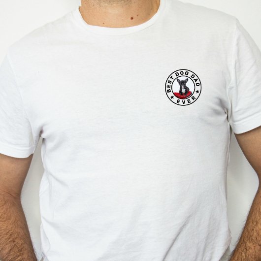 犬最高の猫パパエバカスタムー写真ホワイト&ブラック Tシャツ