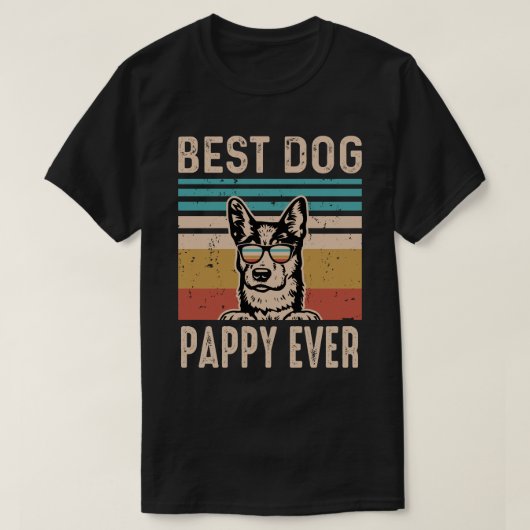 犬最高のPAPPY EVERヴィンテージ父の日 Tシャツ (デザイン正面)