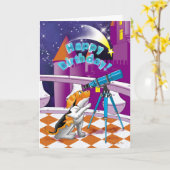 犬望遠鏡 カード (黄色い花)