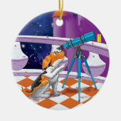 犬望遠鏡 セラミックオーナメント (正面)