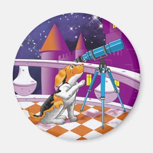 犬望遠鏡 マグネット (正面)