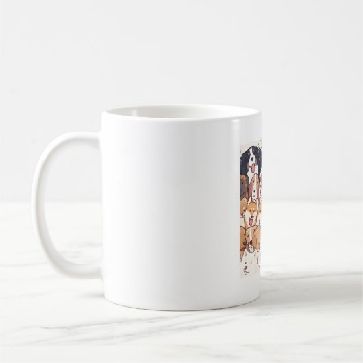 犬柄 マジック コーヒーマグカップ (左)