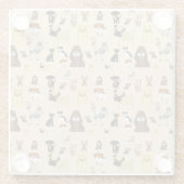 犬模様 ガラスコースター (裏面)