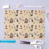 犬模様 薄葉紙 (クラフト)