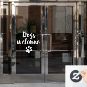 犬歓迎のショップ ウィンドウサイン (オフィスドア)