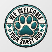 犬歓迎 ここ ウィンドウクリング ウィンドウサイン (シート)