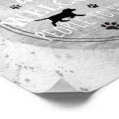 犬歓迎 人間許容 グレーとホワイトのインテリア ポスター (角)