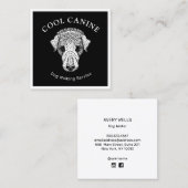 犬歩くウォーカークール白黒名刺 スクエア名刺 (正面/裏面)