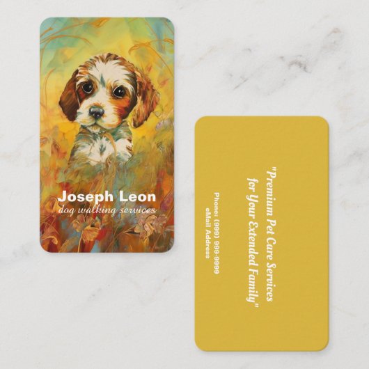 犬歩くサービス名刺 名刺 (正面/裏面)
