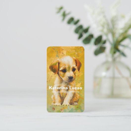 犬歩くサービス名刺 名刺 (スタンド正面)