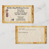 犬歩くサービス名刺 名刺 (正面/裏面)