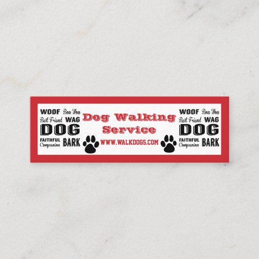 犬歩くサービス スキニー名刺 (正面)