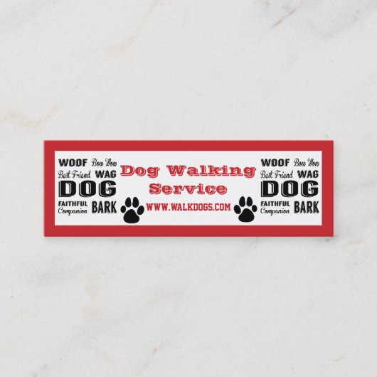 犬歩くサービス スキニー名刺 (正面)