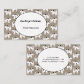 犬歩くジャックラッセルテリアブラウン紙 名刺 (正面/裏面)