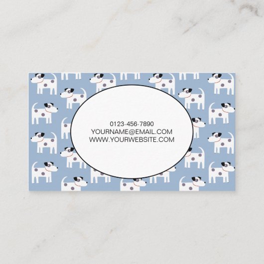 犬歩くジャックラッセルテリアブルー 名刺 (裏面)