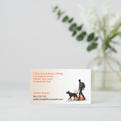 犬歩くハイキングペット着座名刺 名刺 (スタンド正面)