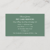 犬歩くペットケアビジネスカード 名刺 (裏面)