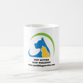 犬歩くペットシッター動物サービスロゴ コーヒーマグカップ