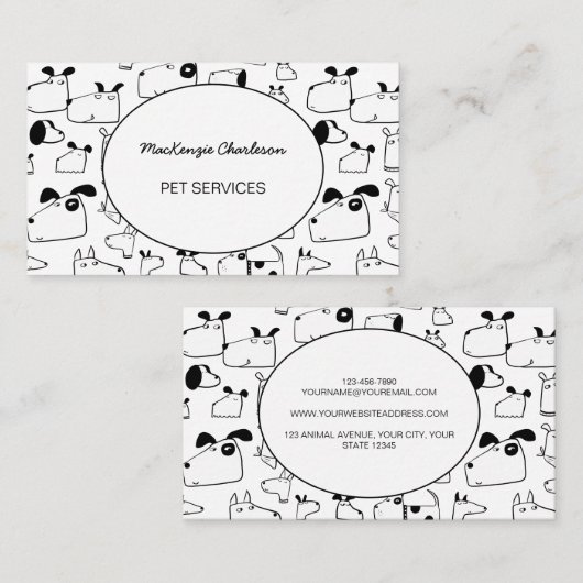 犬歩く名刺 名刺 (正面/裏面)