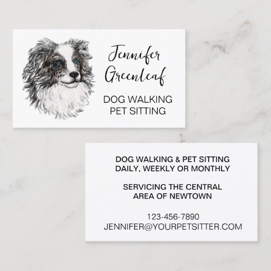 犬歩く名刺 名刺 (正面/裏面)