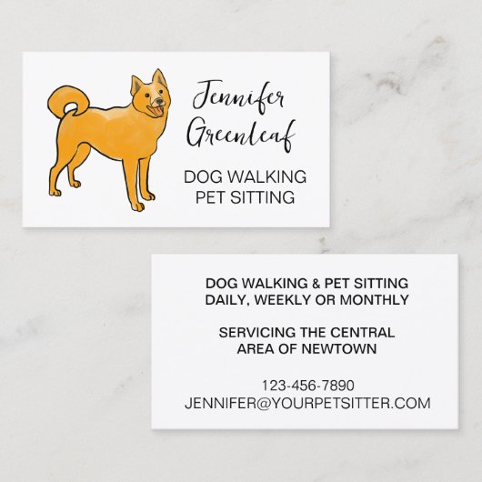 犬歩く名刺 名刺 (正面/裏面)