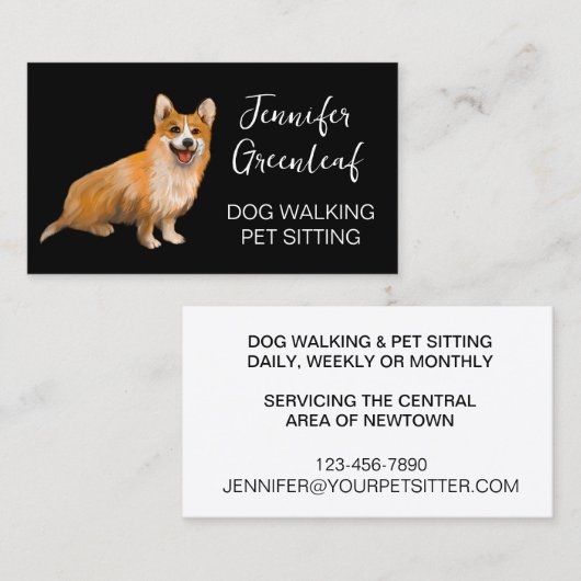 犬歩く名刺 名刺 (正面/裏面)