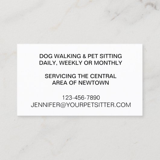 犬歩く名刺 名刺 (裏面)