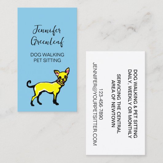 犬歩く名刺 名刺 (正面/裏面)